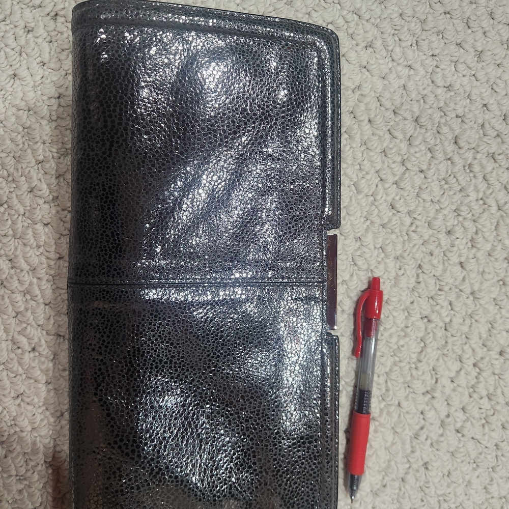 Milly Charcoal Grey Leather Clutch